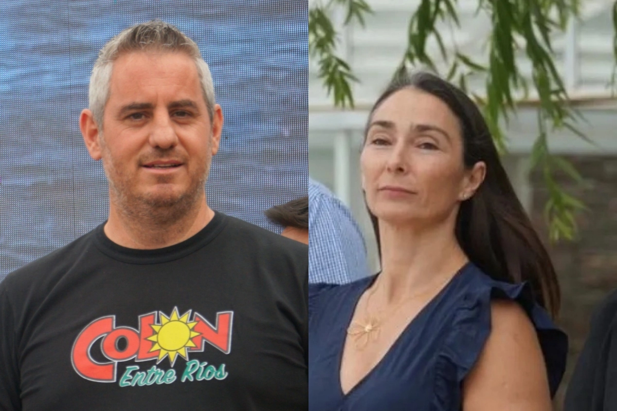 Jos&eacute; L. Walser, intendente de Col&oacute;n y su esposa, Gimena Bordet.