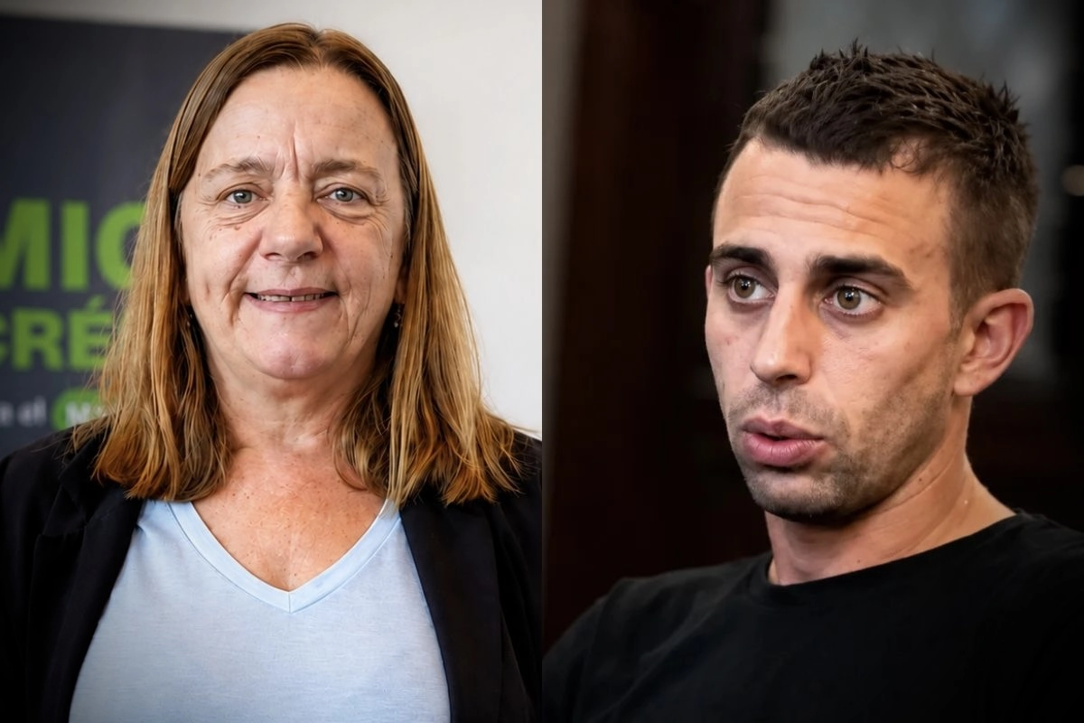 Ver&oacute;nica Berisso, ministra de Desarrollo Humano y Lautaro Azzalini, director de Comedores Escolares de la provincia.